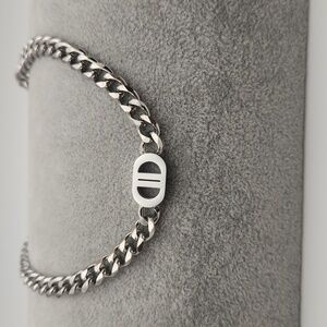 Chunky Stainless Steel Silver Toned Cuban Link CD Fashion Necklace